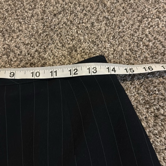 Vintage 90s pin stripe 2 pc suit set jacket & pants size 7 navy white pinstripes - Picture 15 of 16